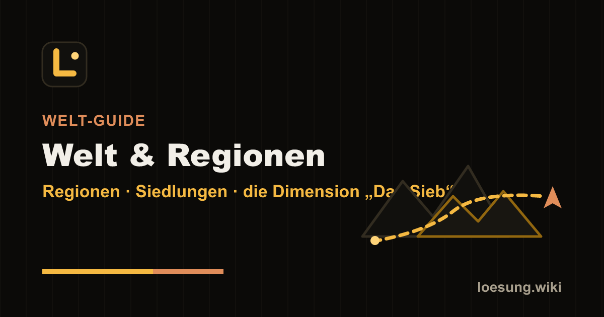 Die offene Welt von Minecraft Dungeons 2 mit Regionen, Siedlungen, Wegen und der Dimension Das Sieb (Titelgrafik)