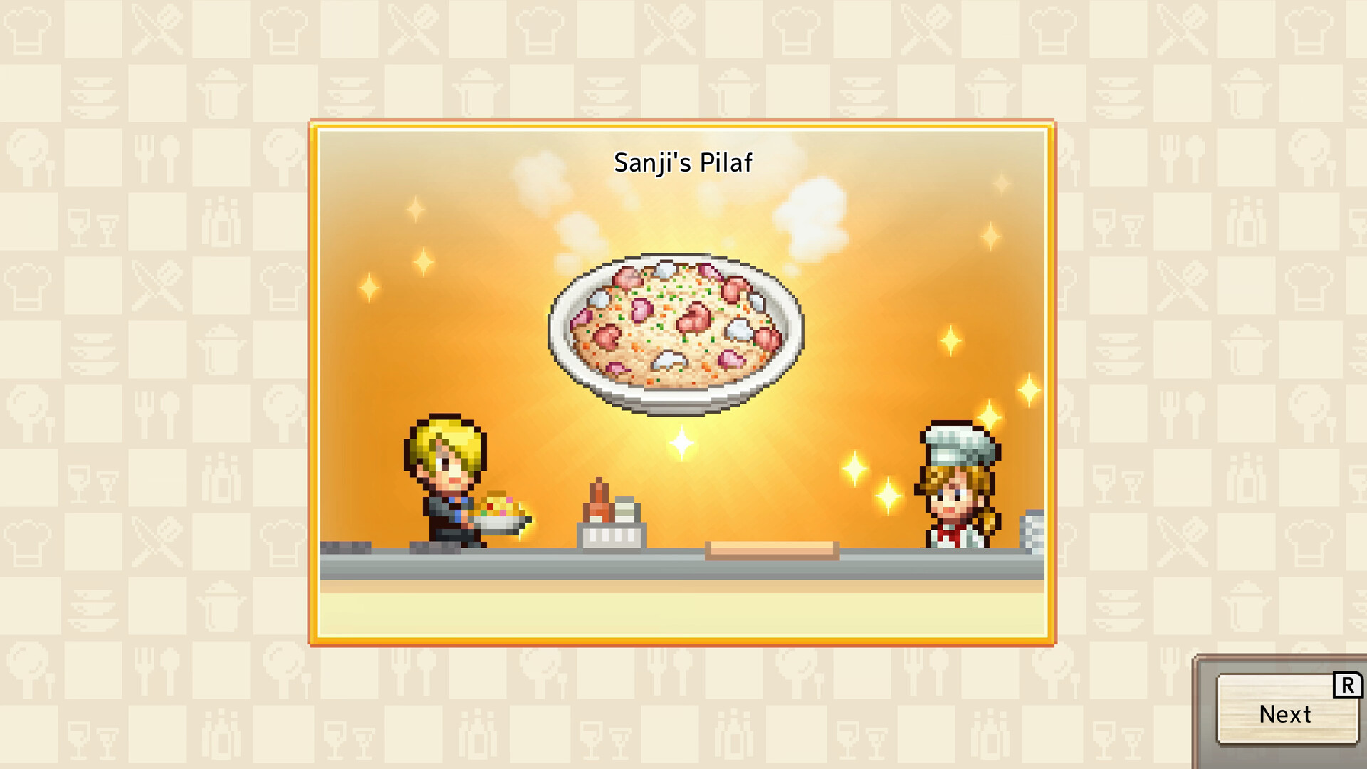 Offizieller Screenshot aus ONE PIECE Grand Gourmet — Küche und Restaurant-Alltag